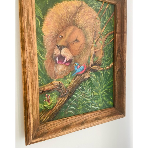Incredible Signed & Framed Lion Painting - Picture 7 of 7